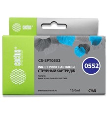 Картридж струйный Cactus CS-EPT0552 голубой (10мл) для Epson Stylus RX520/Stylus Photo R240