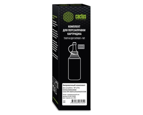 [расходные материалы] Тонер Cactus CS-RK-CF283X черный флакон 120гр. (в компл.:чип) для принтера HP LJ Pro M225dn/M201/M202 Canon MF 210/211/212/216/217/220