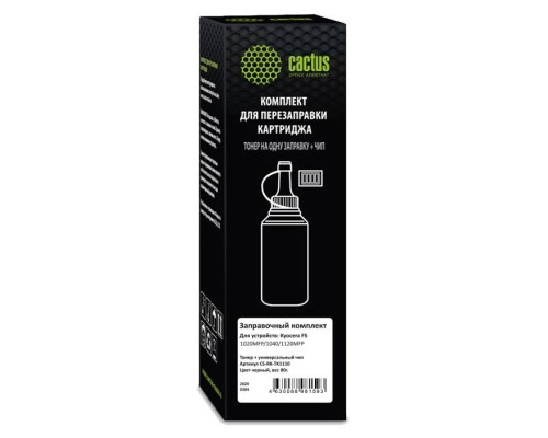[расходные материалы] Тонер Cactus CS-RK-TK1110 черный флакон 80гр. (в компл.:чип) для принтера Kyocera FS-1020/1040/1120