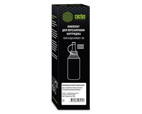 [расходные материалы] Тонер Cactus CS-RK-TK1200 черный флакон 125гр. (в компл.:чип) для принтера Kyocera Ecosys P2335d/P2335dn/P2335dw