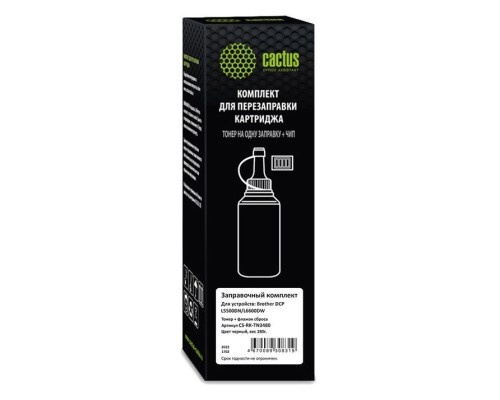 [расходные материалы] Тонер Cactus CS-RK-TN3480 черный флакон 180гр. (в компл.:флажок) для принтера Brother DCP L5500DN/L6600DW