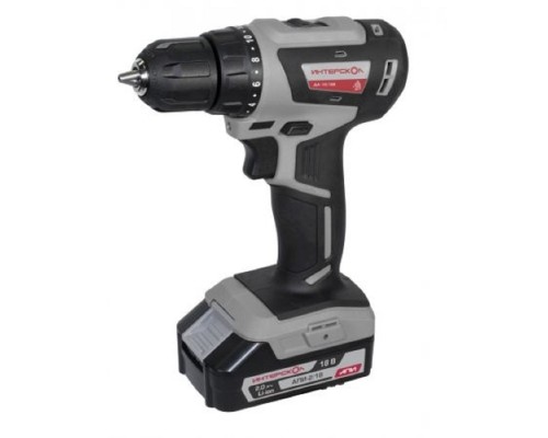[Дрель, Шуруповерт] ИНТЕРСКОЛ ДА-10/18В аккумуляторная дрель-шуруповерт Li-ion АПИ [709.2.2.70] { кейс, 2 аккум. 2Ач, ЗУ }