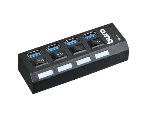[Контроллер] Buro BU-HUB4-U3.0-L Разветвитель USB 3.0 4порт. черный (389737)