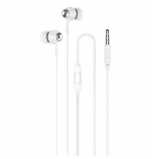 HOCO M70/ Наушники + микрофон/ Кнопка ответа/ 1.2м/ 3.5 mm jack/ White