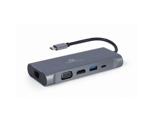 [кабели] Cablexpert A-CM-COMBO7-01 Адаптер интерфейсов Cablexpert A-CM-COMBO7-01, USB-CM 7-в-1 (Type-C, USB3.0, HDMI, VGA, RJ-45)