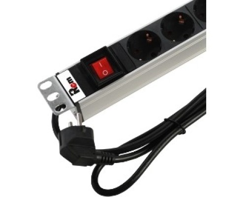 [Аксессуар] ЦМО Блок розеток Rem-16 с выкл и USB-портом, 6 Schuko, 16A, алюм., 19