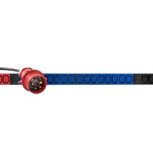 REM Верт блок розеток Rem-3x32, 3 фазы 32A, 6 авт, инд, 36 C13, 1420 мм, вх IEC 309, шнур 3 м (R-3x32-36C13-A-I-1420-3-3PN)