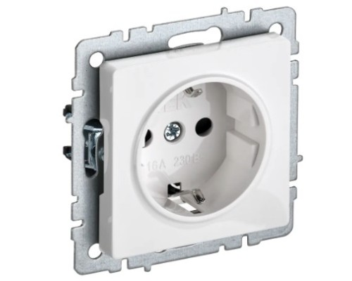 [IEK аксессуары] IEK BR-R14-16-K01-F BRITE Роз. с з/к/ш 16А в сб. РСР14-1-0-БрБ бел. 