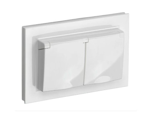 [IEK аксессуары] IEK BR-R24-16-K01-F BRITE Роз. 2-я с з/к/ш 16А в сб. РСш12-3-БрБ бел.  