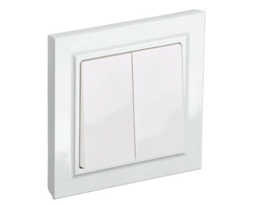 [IEK аксессуары] IEK BR-V20-0-10-K01-F BRITE Выключ. 2-кл. 10А в сб. ВСР10-2-0-БрБ бел. 