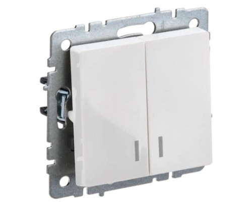 [IEK аксессуары] IEK BR-V20-1-10-K01 BRITE Выключ. 2-кл. с инд. 10А ВС10-2-1-БрБ бел. 