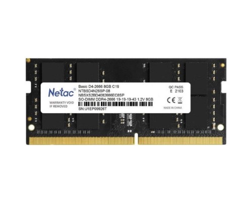 [Модуль памяти] Netac SO-DIMM DDR4 8Gb PC21300 2666MHz CL19 1.2V (NTBSD4N26SP-08)