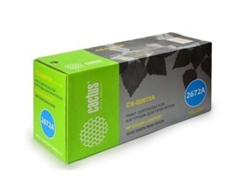 [расходные материалы] Картридж лазерный Cactus CS-Q2672AR желтый (4000стр.) для HP CLJ 3500/3550/3700