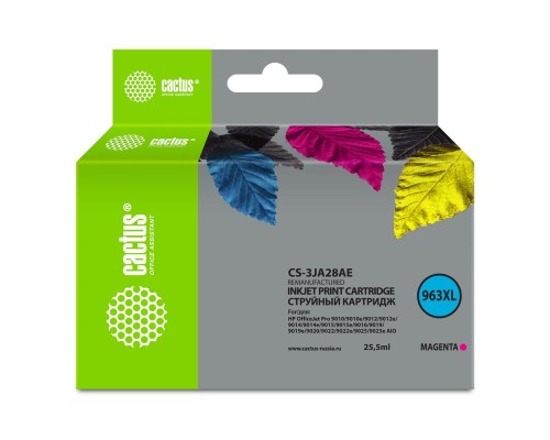 [расходные материалы] Картридж струйный Cactus 963XL CS-3JA28AE (есть ограничения по прошивке) пурпурный (25.5мл) для HP OfficeJet Pro 9010/9010e/9012/9014/9015/9016/9019