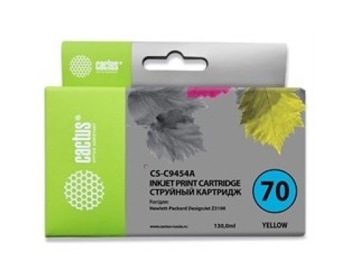[расходные материалы] Картридж струйный Cactus CS-C9454A №70 желтый (130мл) для HP DJ Z3100