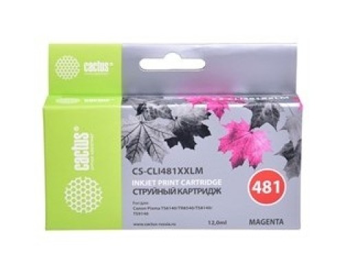 [расходные материалы] Картридж струйный Cactus CS-CLI481XXLM пурпурный (12мл) для Canon Pixma TR7540/TR8540/TS6140/TS8140