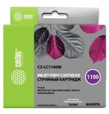 Картридж струйный Cactus CS-LC1100M пурпурный (16мл) для Brother DCP-385c/6690cw/MFC-990/5890/5895/6490