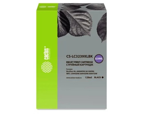 [расходные материалы] Картридж струйный Cactus CS-LC3239XLBK черный (129мл) для Brother HL-J6000DW/J6100DW