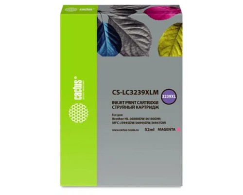[расходные материалы] Картридж струйный Cactus CS-LC3239XLM пурпурный (52мл) для Brother HL-J6000DW/J6100DW