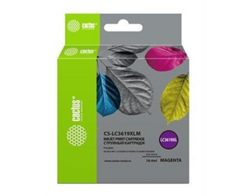 [расходные материалы] Картридж струйный Cactus CS-LC3619XLM пурпурный (18.4мл) для Brother MFC-J2330DW/J2730DW/J3530DW/J3930DW