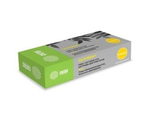 [расходные материалы] Картридж лазерный Cactus 106R02235 CS-PH6600Y желтый бар.в компл. (6000стр.) для Xerox Ph 6600/WC 6605