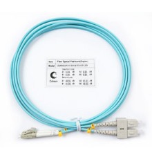 Cabeus FOP-50-LC-SC-2m Шнур оптический duplex LC-SC 50/125 mm OM3 2м LSZH    