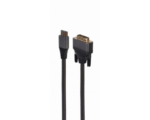 [кабели] Кабель HDMI-DVI Cablexpert CC-HDMI-DVI-4K-6, 19M/19M, single link, 4K, медь, нейлоновая оплетка, метал.разъемы, 1.8м, черный, коробка