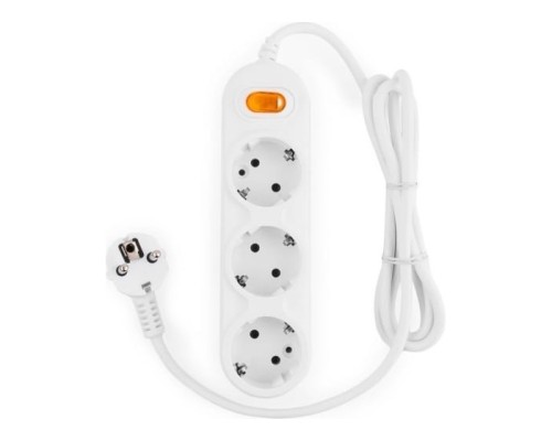 [Сетевые фильтры] PowerCube Удлинитель (PC-1-5М) 5.0м, 3 розетки, 16А, с выключателем, белый