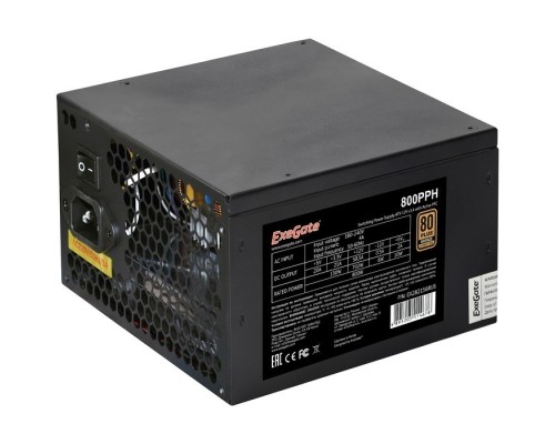 [Блок питания] Exegate EX282156RUS-OEM Блок питания 800W ExeGate 80 PLUS® Bronze 800PPH-OEM (ATX, APFC, КПД 89% (80 PLUS Bronze), 12cm fan, 20+4pin, 2x(4+4)pin, 4xPCI-E, 8xSATA, 4xIDE, black, RTL)
