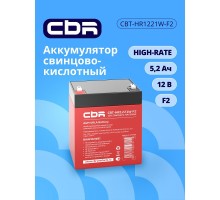 CBR Аккумуляторная VRLA батарея CBT-HR1221W-F2 (12В 5,2Ач), клеммы F2