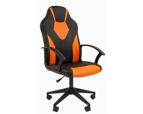 [Офисные кресла] Кресло   Стандарт СТ-17 Гейм Россия экопремиум черн/оранжевый (7104025)