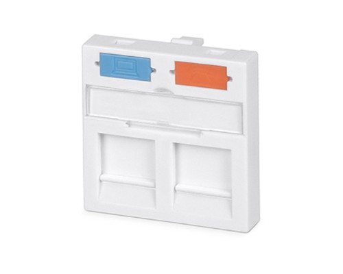 [Cabeus Разъемы, Проходные адаптеры, Вставки] Cabeus FP-45-2M Вставка 45x45 (Mosaic) для 2 модулей формата Keystone Jack