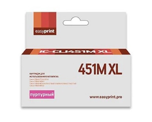[Расходные материалы] Easyprint CLI-451M XL  Картридж IC-CLI451M XL для Canon PIXMA iP7240/MG5440/6340, пурпурный, с чипом