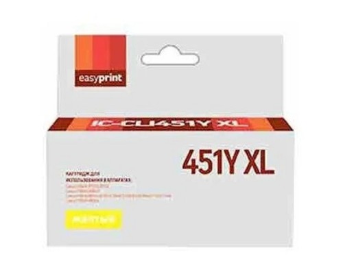 [Расходные материалы] Easyprint CLI-451Y XL  Картридж IC-CLI451Y XL для Canon PIXMA iP7240/MG5440/6340, желтый, с чипом