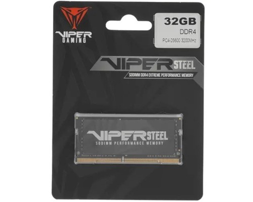 [Модуль памяти] Память DDR4 32Gb 3200MHz Patriot PVS432G320C8S Steel Series RTL PC4-25600 CL22 SO-DIMM 260-pin 1.2В single rank