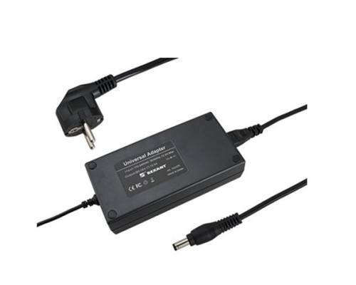 [Светодиодная лента] Rexant (200-150-3) Блок питания (сетевой адаптер) AC 110-250В/DC 12В, 12,5А, 150Вт с DC разъемом подключения 5,5x2,1 (IP43)