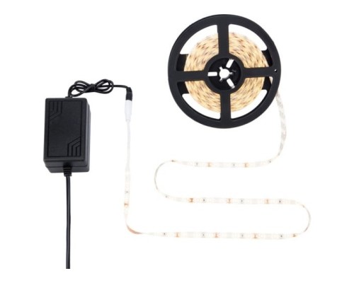 [Светодиодная лента] Rexant 142-909 Комплект светодиодной ленты 5 м с блоком питания IP65, теплое белое свечение 3000 К LAMPER