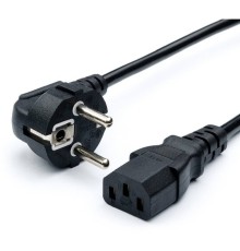 Bion Кабель питания 3м, евровилка с заземлением, 0.75мм, Schuko-C13, 2500W, 10А, черный [BXP-PC-186-VDE-3M]