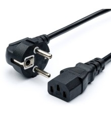 Bion Кабель питания 5м, евровилка с заземлением, 0.75мм, Schuko-C13, 2500W, 10А, черный [BXP-PC-186-VDE-5M]