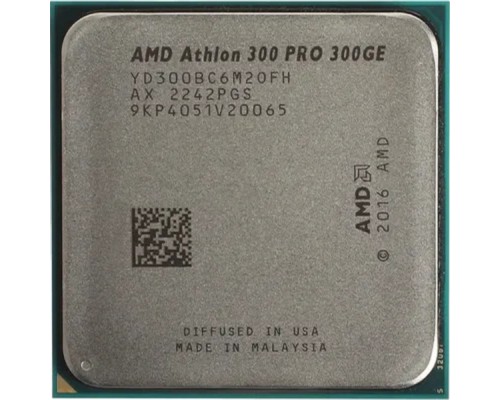 [Процессор] CPU AMD Athlon (300) PRO 300GE OEM (YD300BC6M2OFH) {(3.4GHz,5MB,35W,AM4) tray, with Radeon Vega Graphics} 