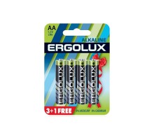 Ergolux  Alkaline LR6 BL 3+1(FREE) (LR6 BL3+1, батарейка,1.5В)  (4 шт. в уп-ке)