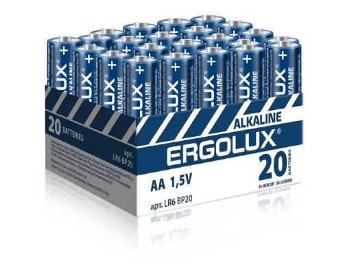 [Батарейка] Ergolux.. LR6 Alkaline BP20 ( LR6 BP20, батарейка,1.5В) (20 шт. в уп-ке)