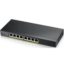 Zyxel GS1915-8EP-EU0101F Коммутатор NebulaFlex  Hybrid Smart L2 PoE+ Switch, 8xGE PoE+, Silent (No Fan), 60W PoE Budget, Standalone/Cloud Management 