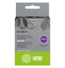Картридж ленточный Cactus CS-TZE121 TZe-121 черный для Brother PT-P1010, PT-P700, P750W, P900W, P950W, PT-D210, D450VP, D600VP, PT-H110BUNDE