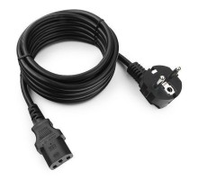 Кабель питания Cablexpert Schuko-C13, VDE, 3х0.75мм2, 10А, с заземлением, 1м, черный, пакет (PC-186-VDE-1M)