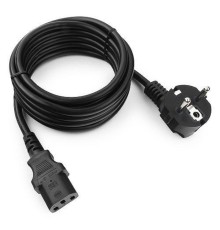 Кабель питания Cablexpert Schuko-C13, VDE, 3х0.75мм2, 10А, с заземлением, 1м, черный, пакет (PC-186-VDE-1M)
