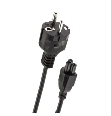 Telecom TP022-1.8-BK Кабель питания для ноутбуков, 3-pin, с заземлением, 220V (Европейский стандарт)1,8m