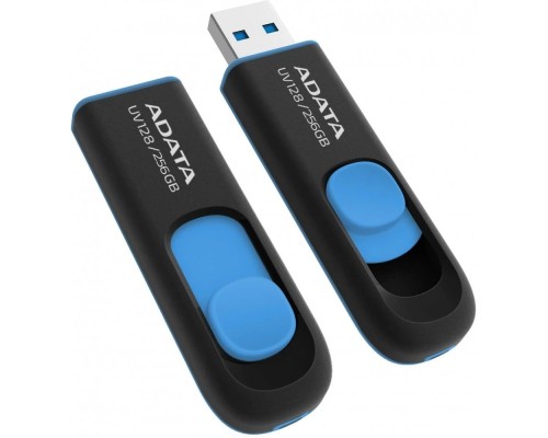 [Носитель информации] A-DATA Flash Drive 256Gb  UV128 AUV128-256G-RBE USB3.0 черный/синий