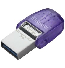 Kingston USB Drive 64GB DataTraveler microDuo 3C , USB3.0 фиолетовый  DTDUO3CG3/64GB 