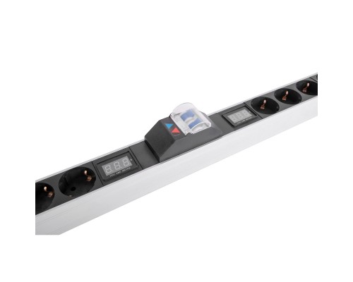 [Аксессуар] REM Верт. блок розеток Rem-32 на 2 конт. по 10 Schuko, 6 C19 с авт. и амп., 2?16A, алюм.,42-48U,колодка R-32-2x(10S-6C19-A-Am)-1820-K